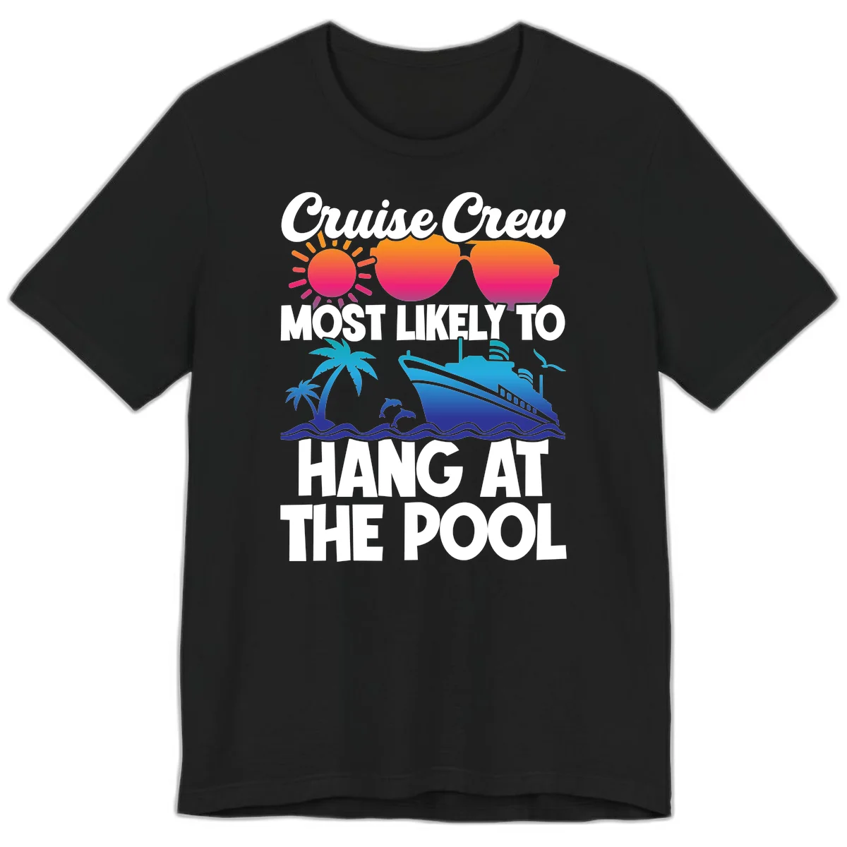 Cruise Crew Pool Hang Premium T-Shirt in Black
