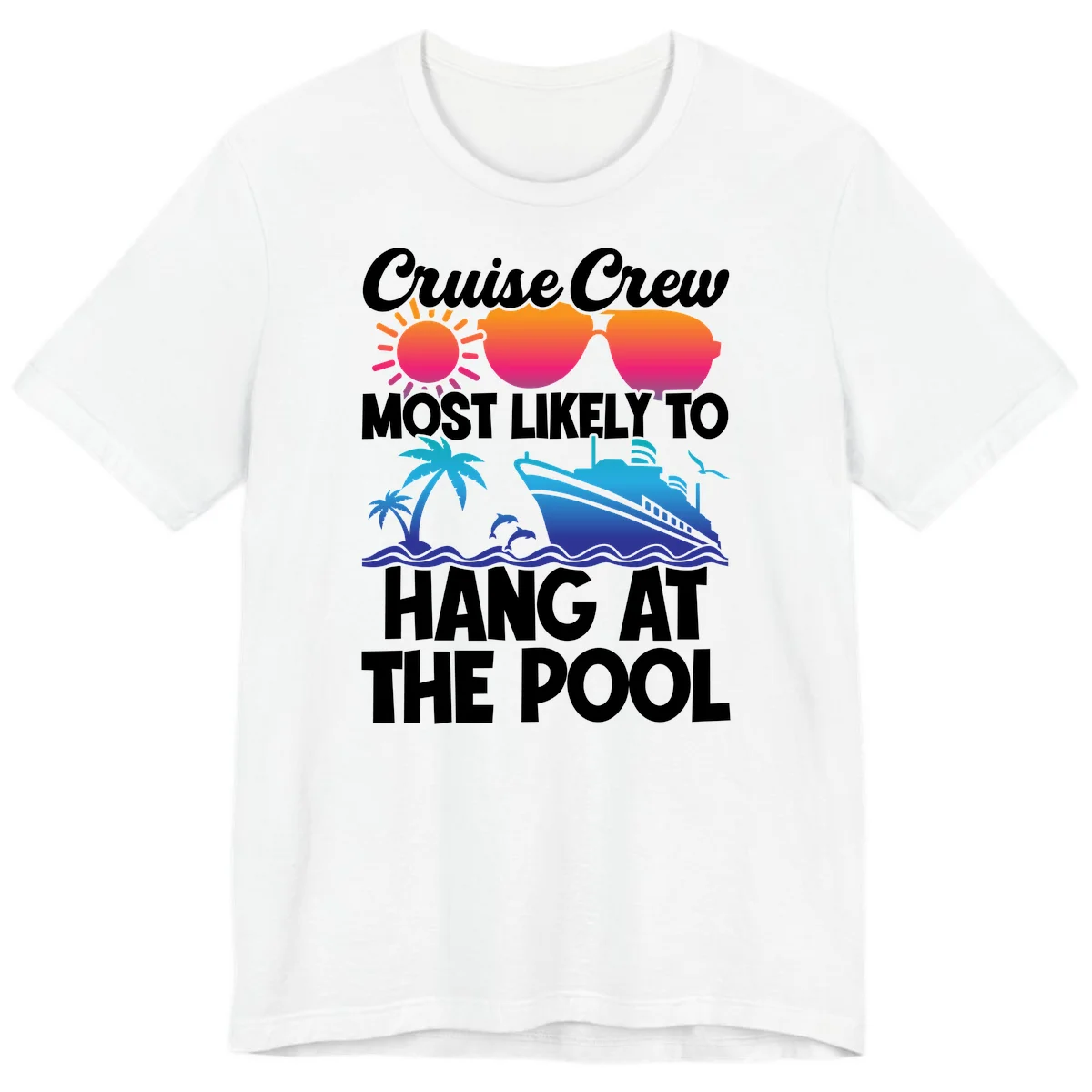 Cruise Crew Pool Hang Premium T-Shirt in White