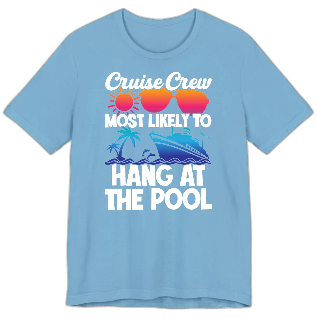 Cruise Crew Pool Hang Premium T-Shirt in Ocean Blue