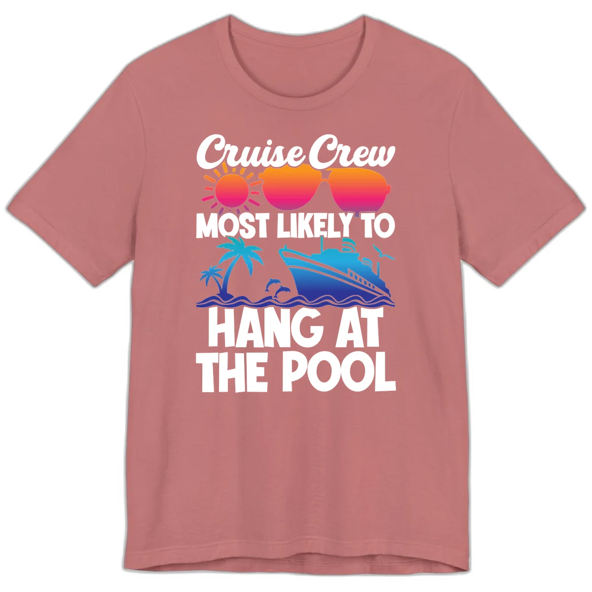 Cruise Crew Pool Hang Premium T-Shirt in Mauve
