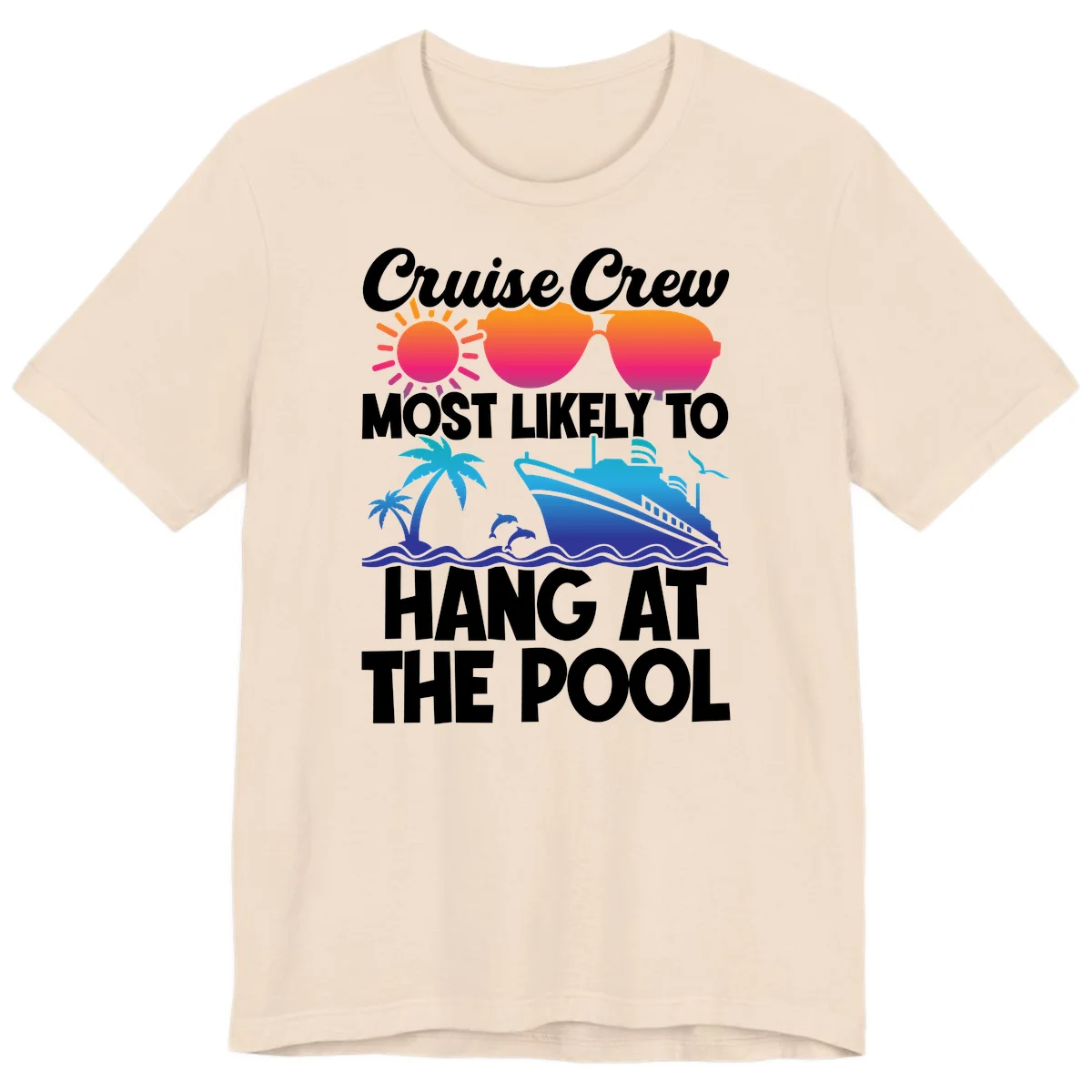 Cruise Crew Pool Hang Premium T-Shirt in Soft Cream