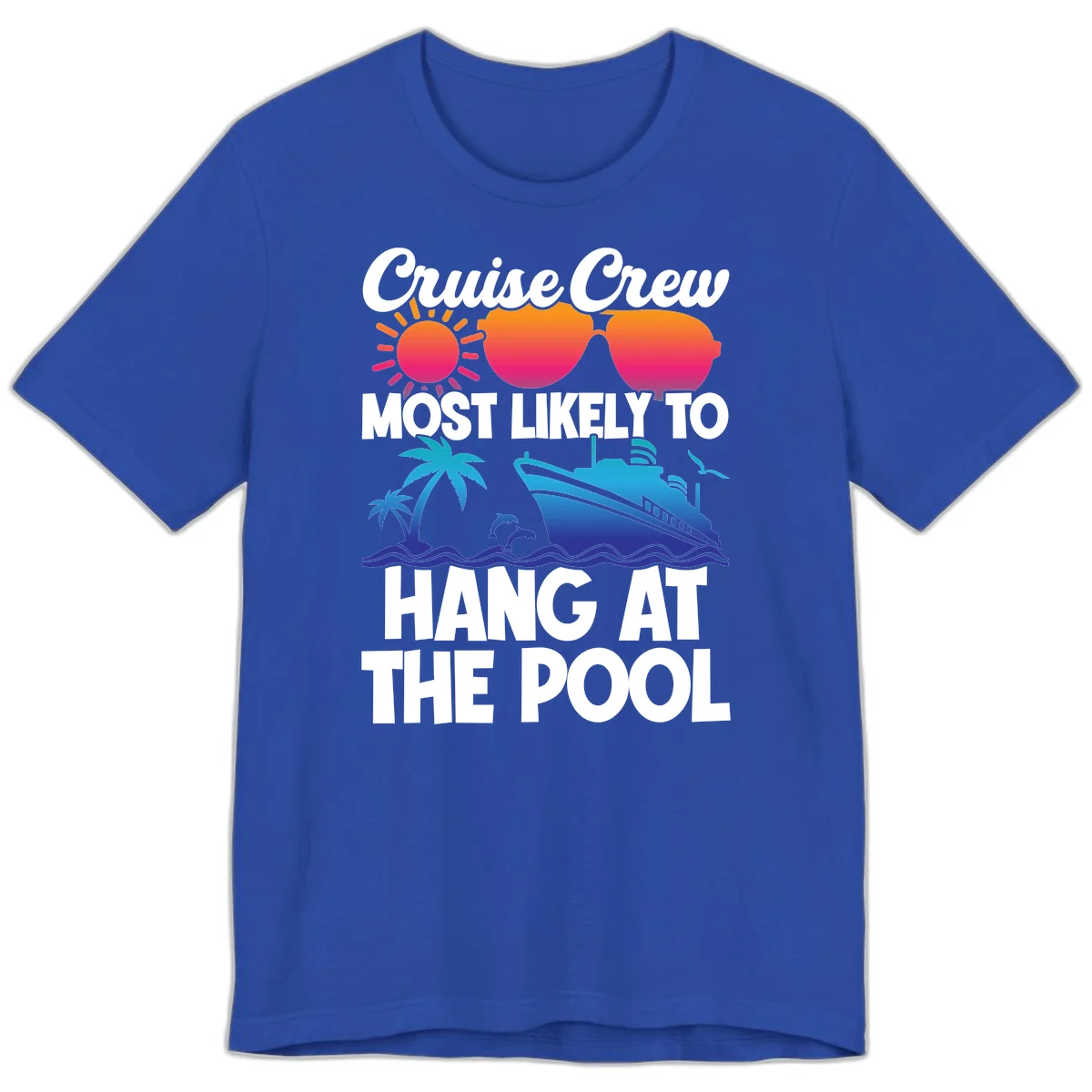 Cruise Crew Pool Hang Premium T-Shirt in True Royal