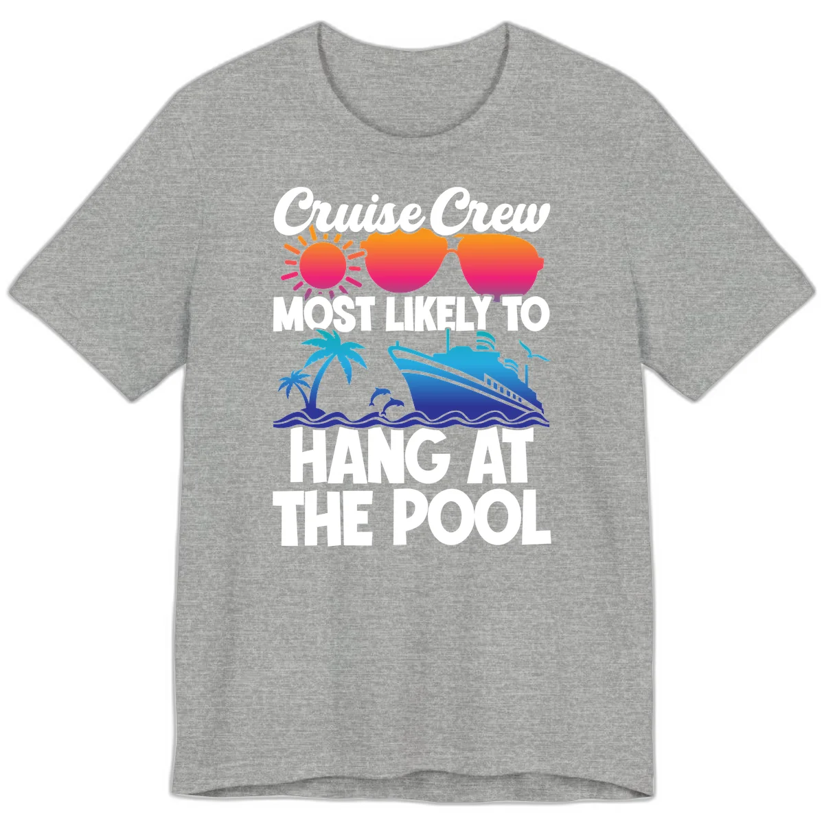 Cruise Crew Pool Hang Premium T-Shirt in Athletic Heather
