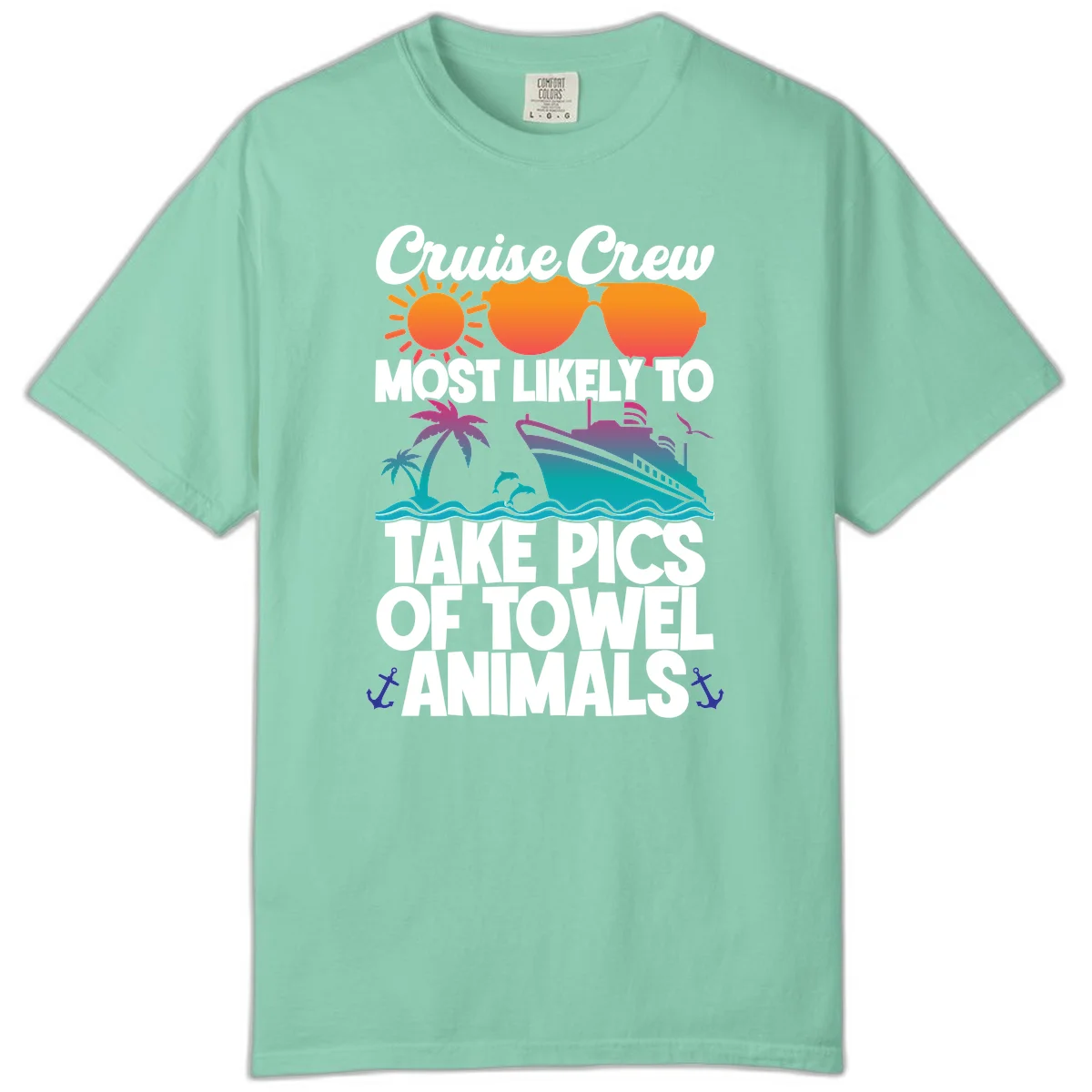 Cruise Crew Towel Animal Photos Comfort Color in Island Reef