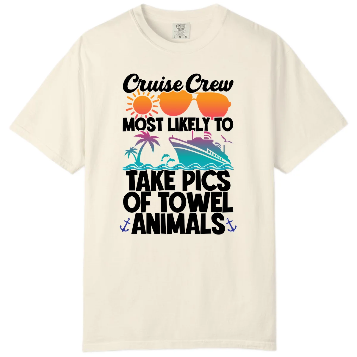 Cruise Crew Towel Animal Photos Comfort Color in Ivory