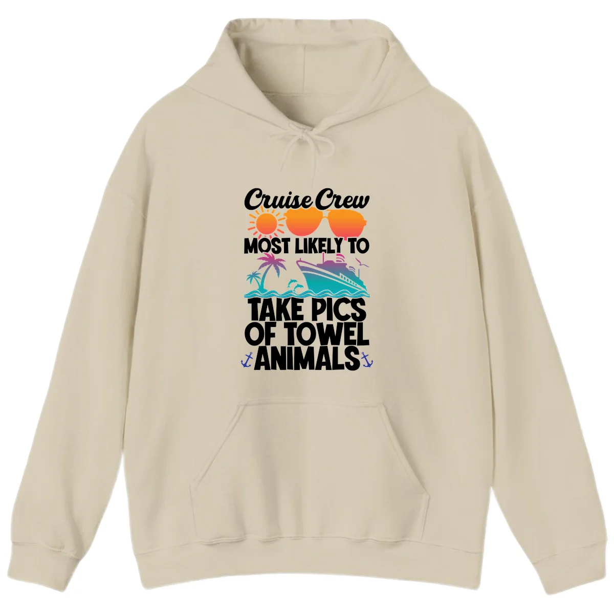 Cruise Crew Towel Animal Photos Hoodie in Sand