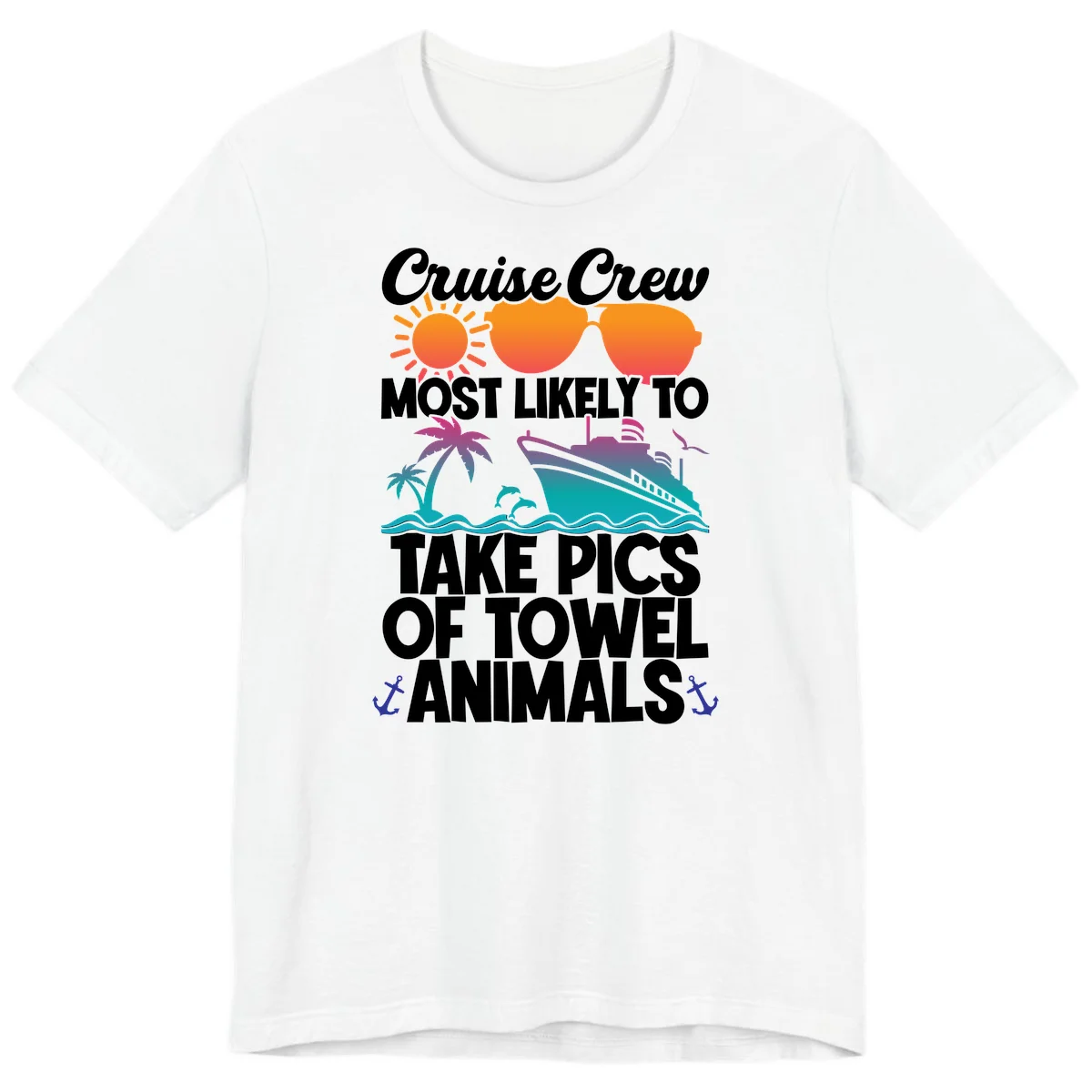 Cruise Crew Towel Animal Photos Premium T-Shirt in White