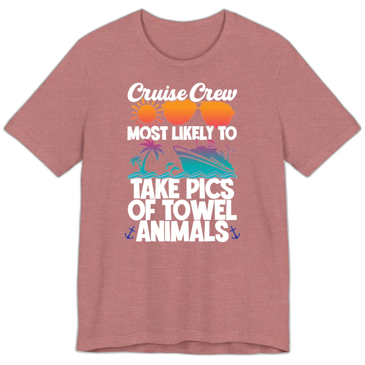 Cruise Crew Towel Animal Photos Premium T-Shirt in Heather Mauve