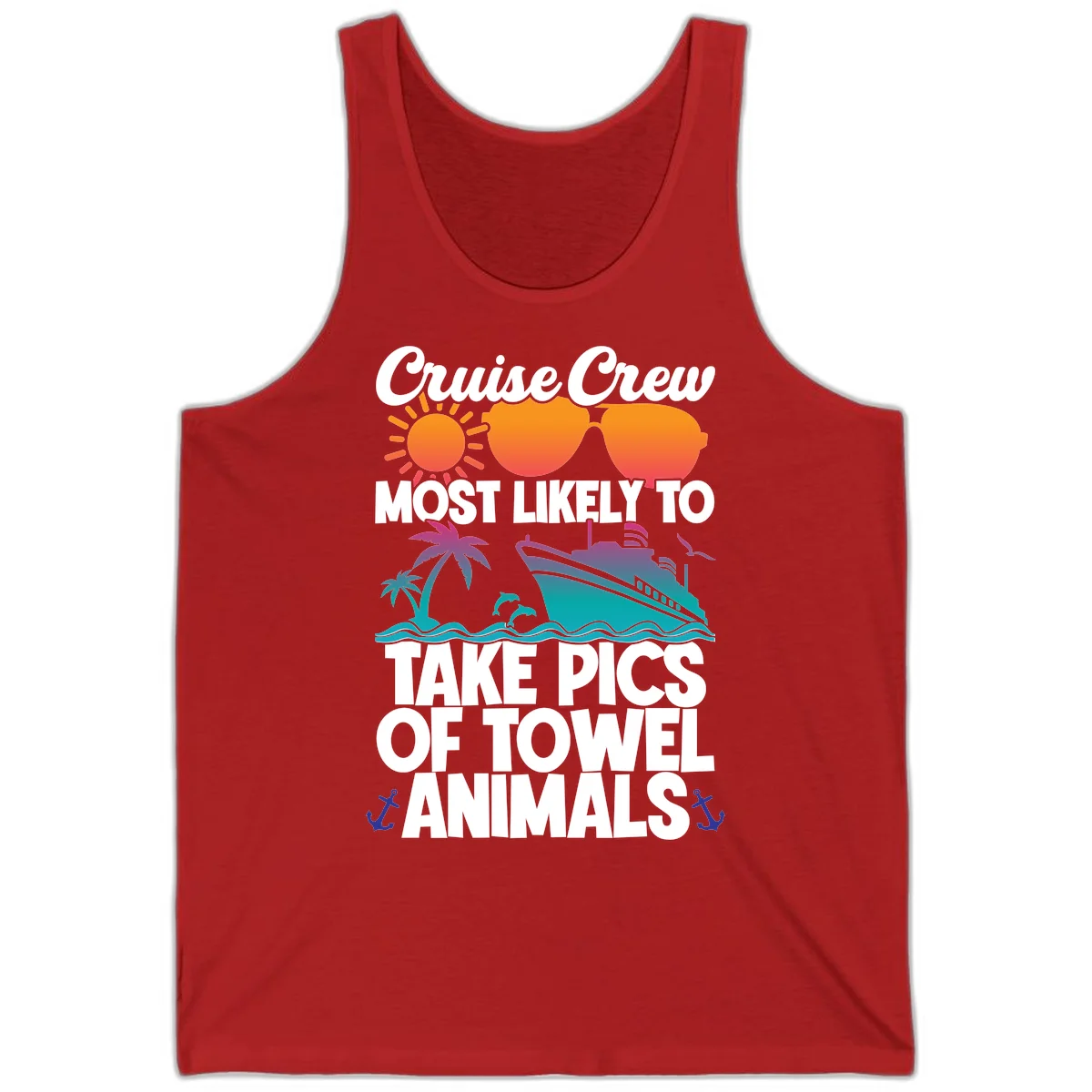 Cruise Crew Towel Animal Photos Tank in Red