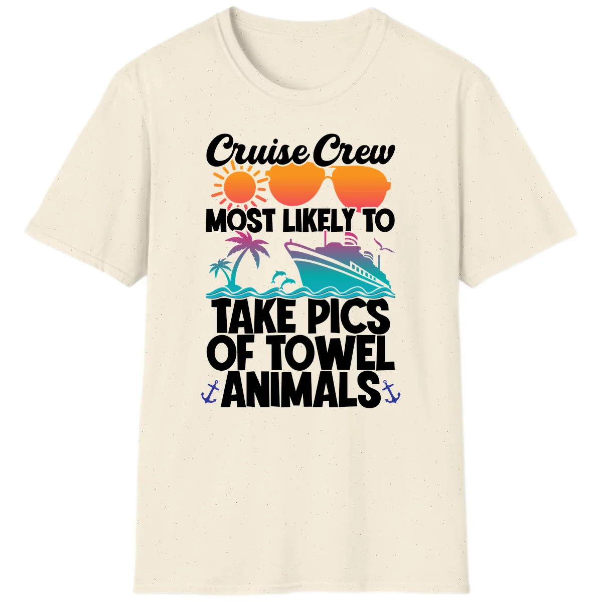 Cruise Crew Towel Animal Photos T-Shirt in Natural