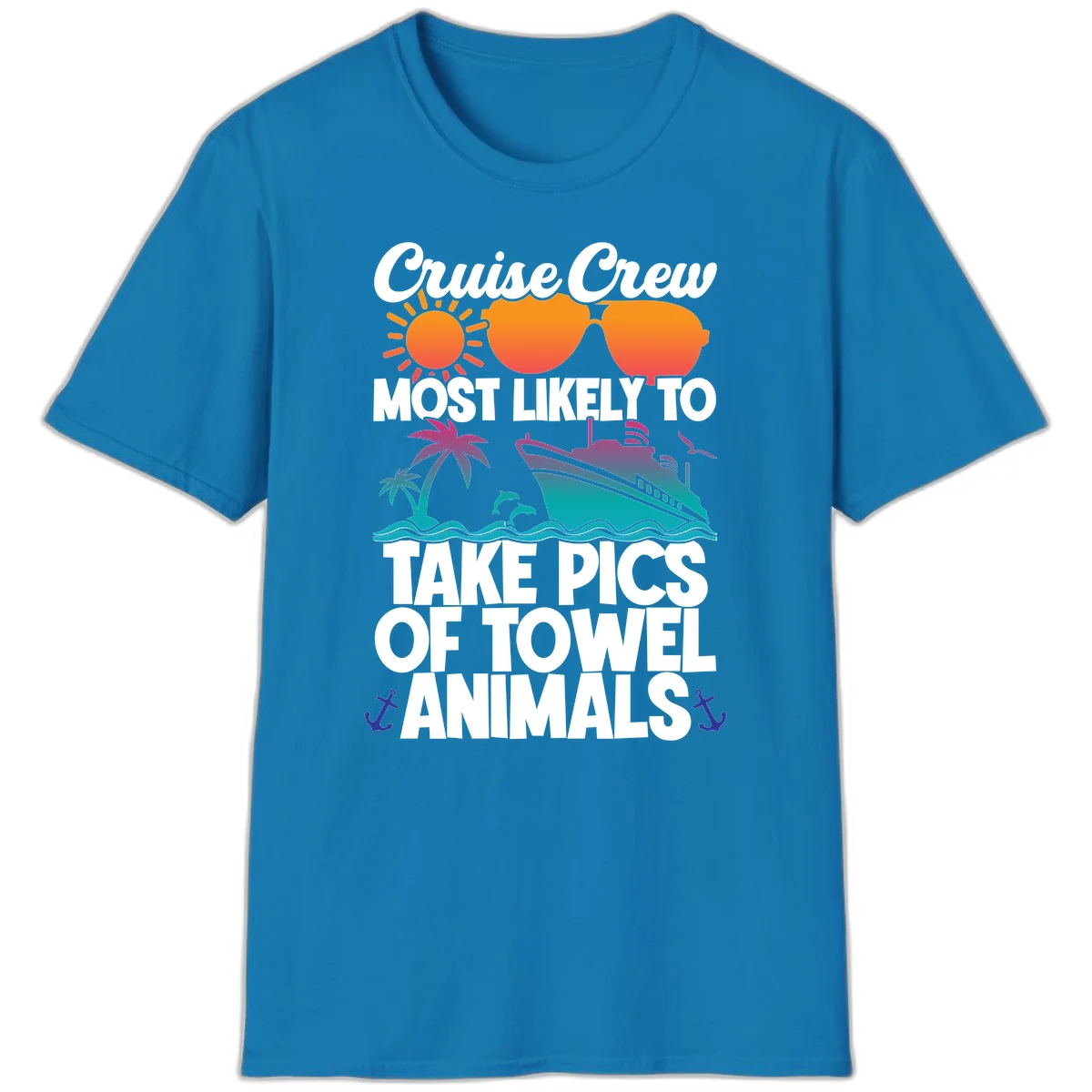 Cruise Crew Towel Animal Photos T-Shirt in Sapphire