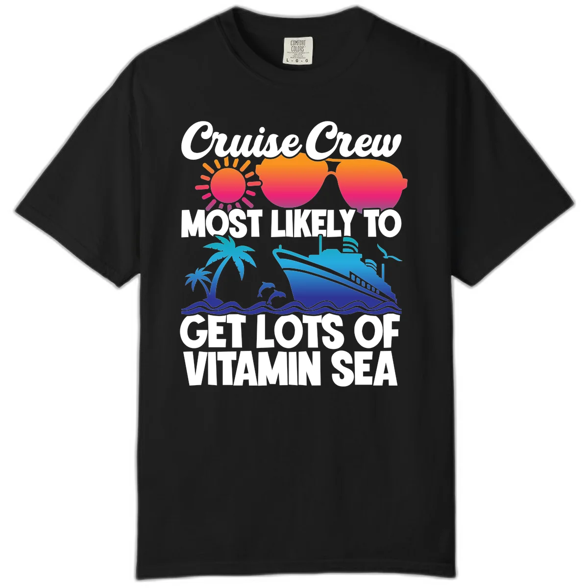 Cruise Crew Vitamin Sea Comfort Color T-Shirt in Black