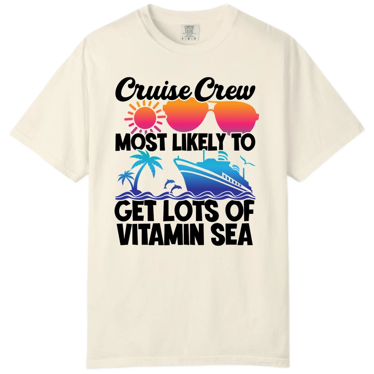 Cruise Crew Vitamin Sea Comfort Color T-Shirt in Ivory