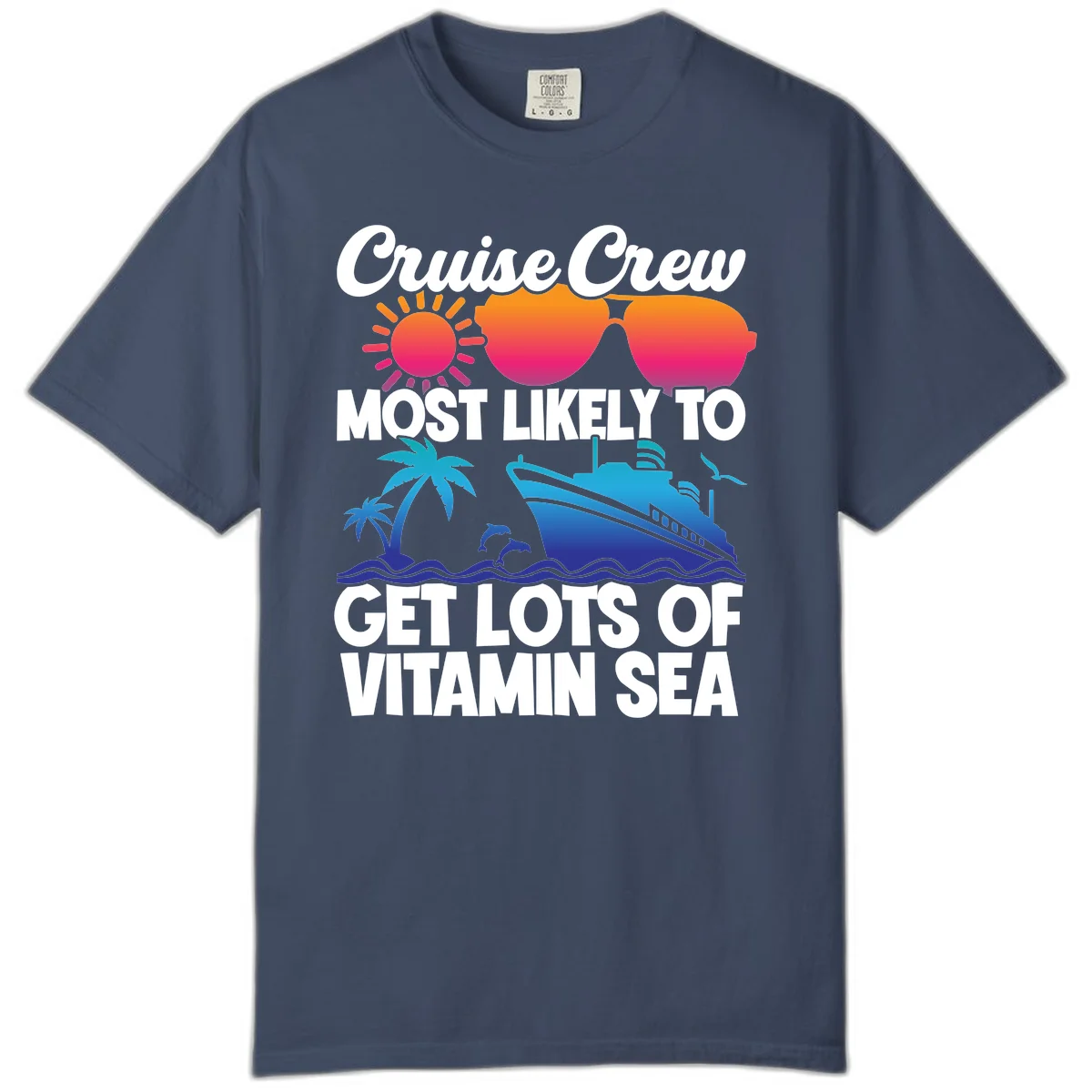 Cruise Crew Vitamin Sea Comfort Color T-Shirt in Midnight