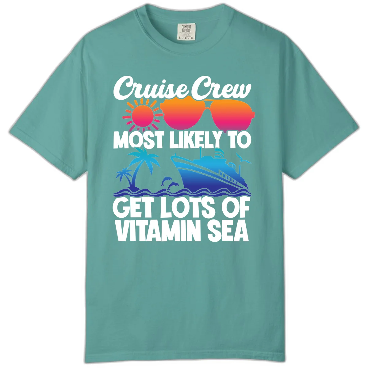Cruise Crew Vitamin Sea Comfort Color T-Shirt in Seafoam