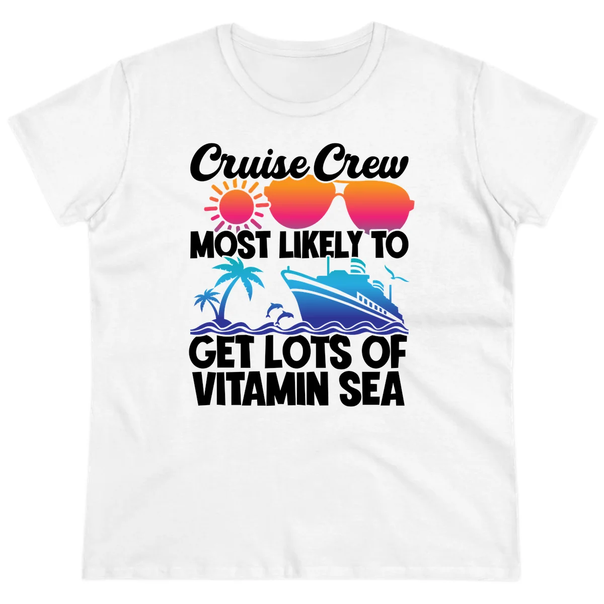 Cruise Crew Vitamin Sea Ladies Tee in White
