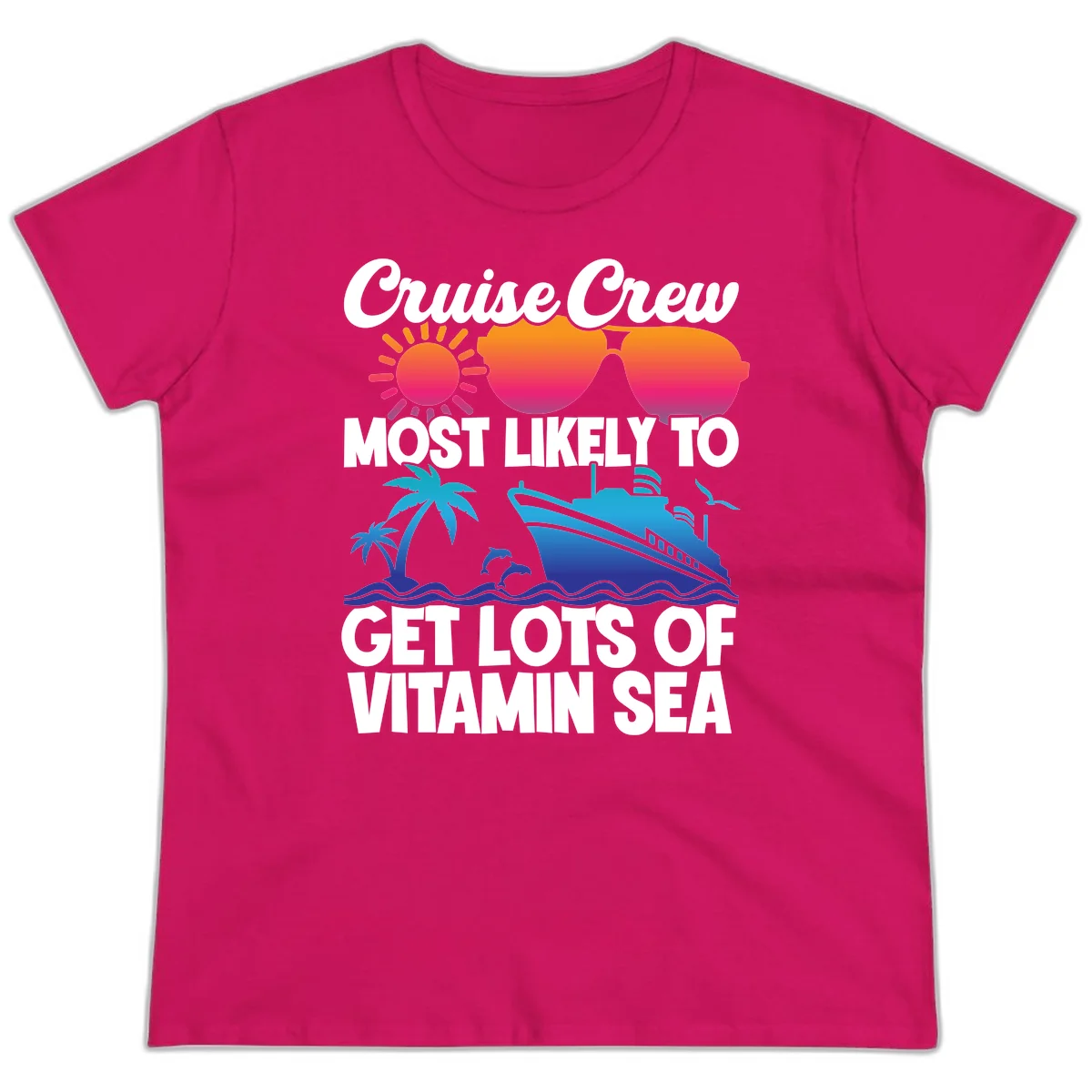 Cruise Crew Vitamin Sea Ladies Tee in Heliconia