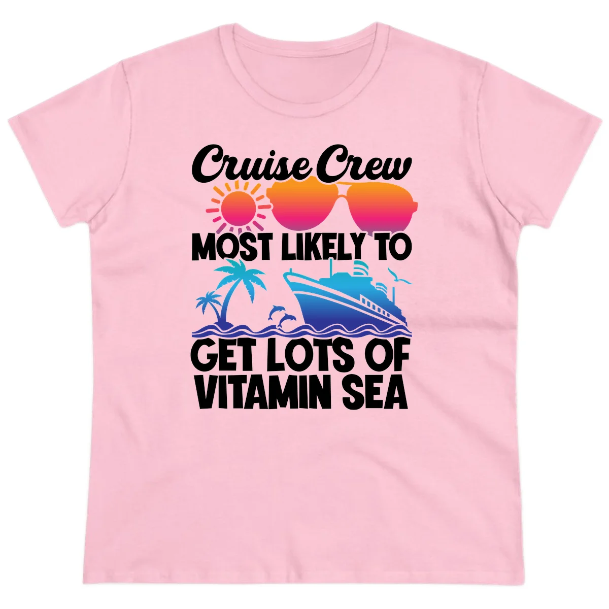 Cruise Crew Vitamin Sea Ladies Tee in Light Pink