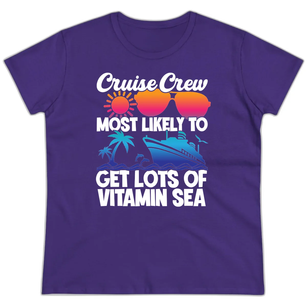Cruise Crew Vitamin Sea Ladies Tee in Purple