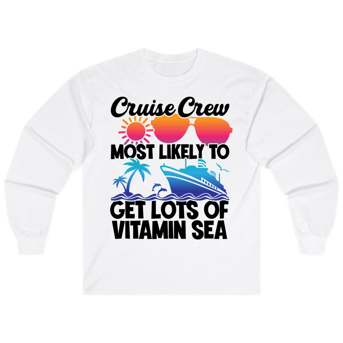 Cruise Crew Vitamin Sea Long Sleeve Tee in White