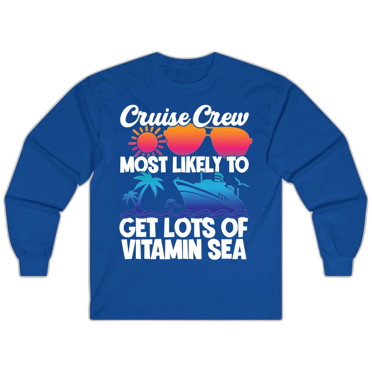Cruise Crew Vitamin Sea Long Sleeve Tee in Royal