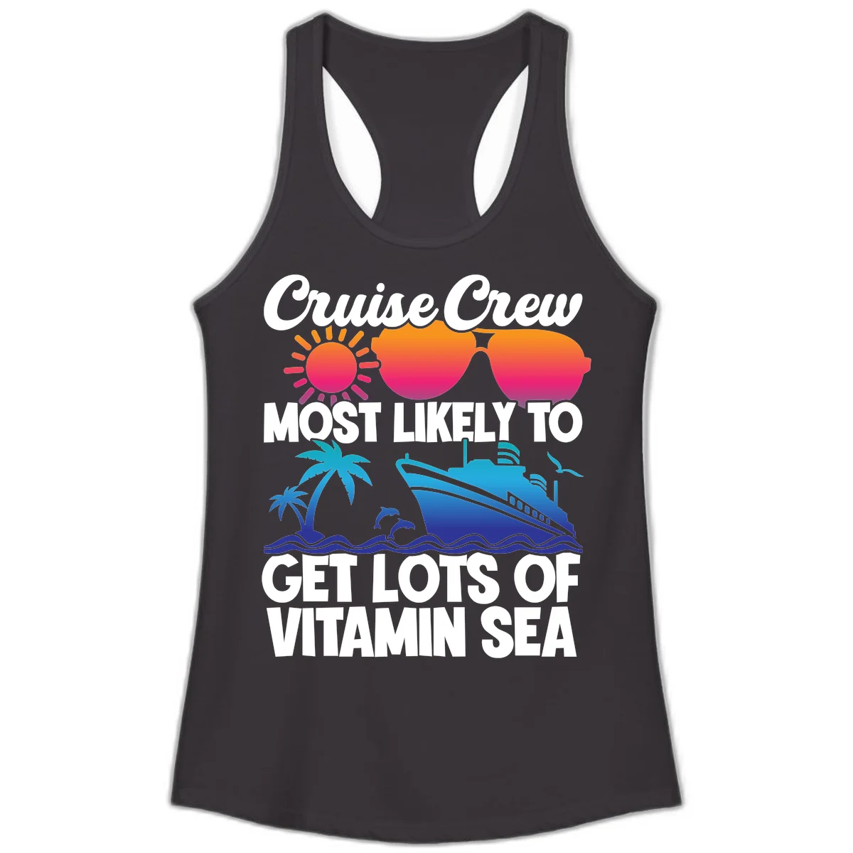 Cruise Crew Vitamin Sea Ladies Tank in Black