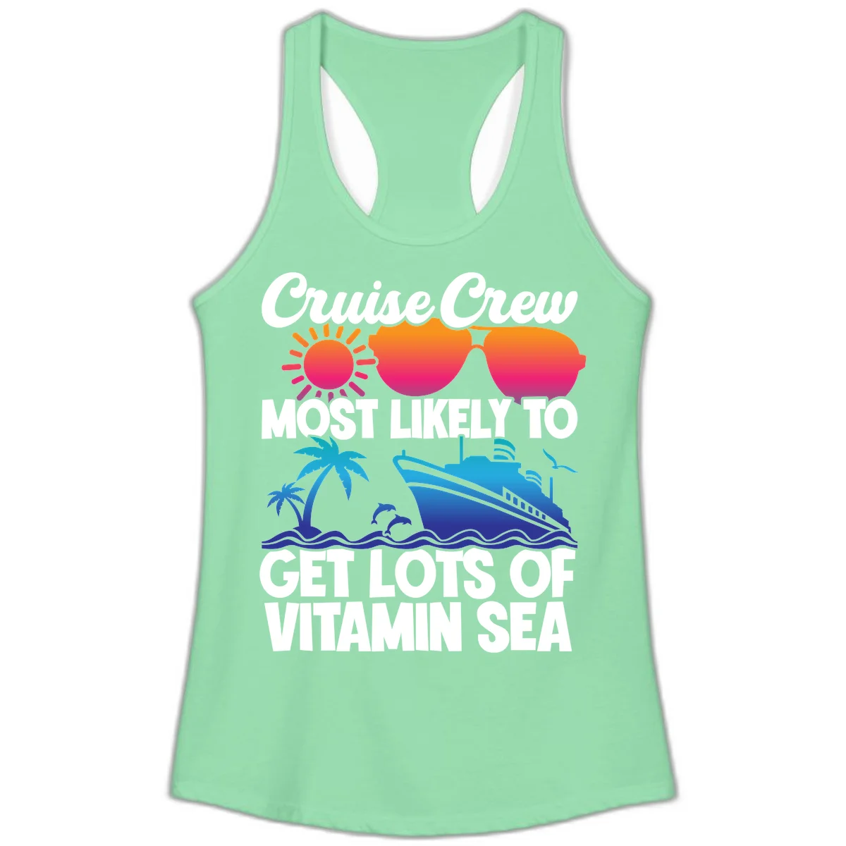 Cruise Crew Vitamin Sea Ladies Tank in Solid Mint