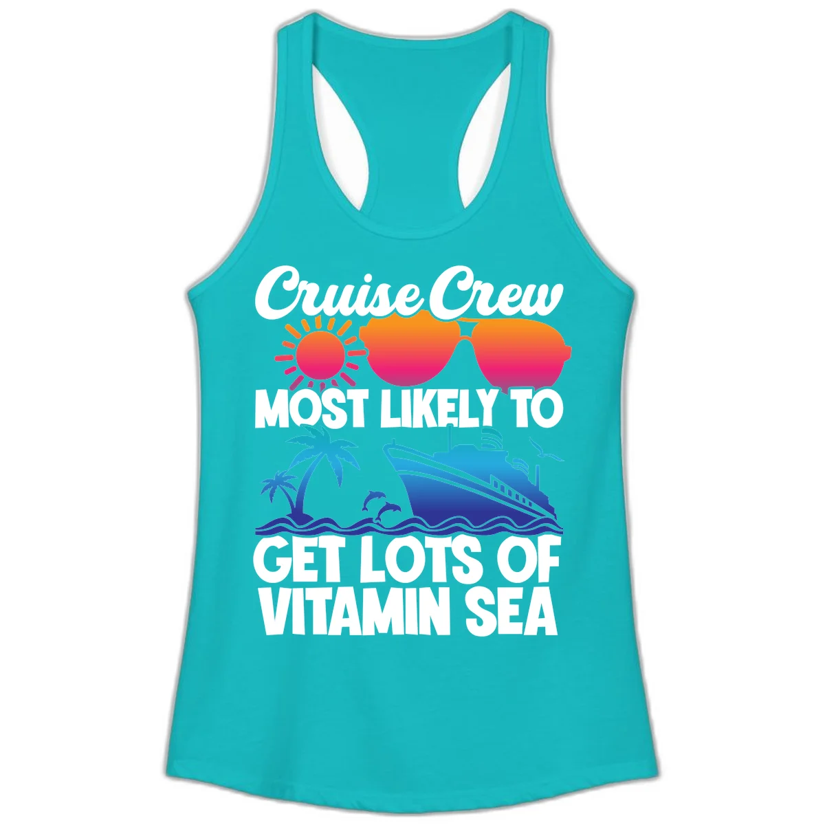 Cruise Crew Vitamin Sea Ladies Tank in Tahiti Blue