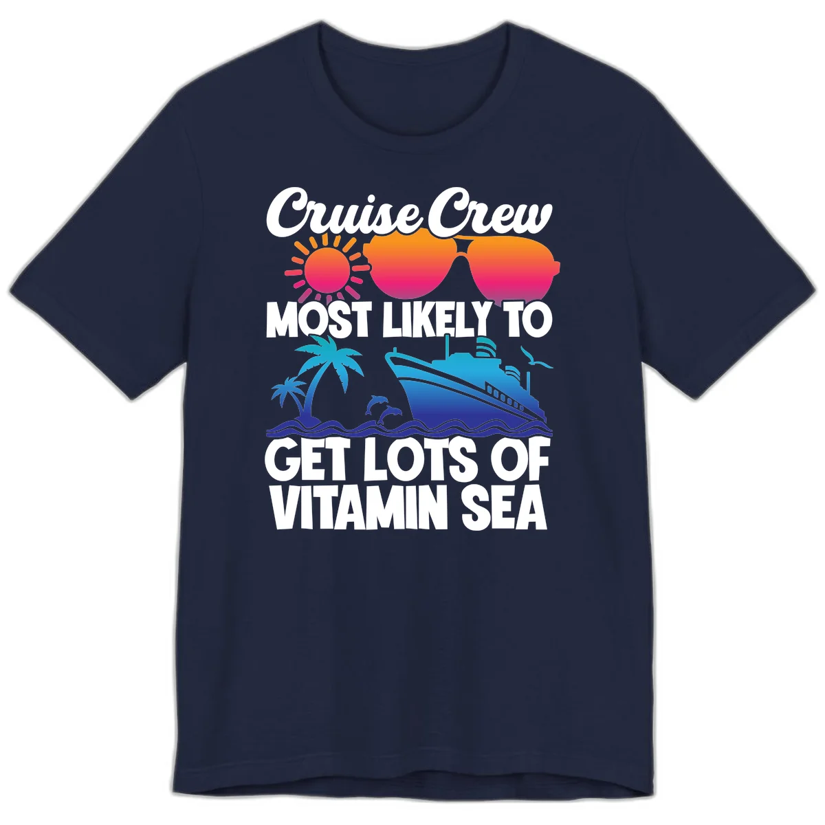 Cruise Crew Vitamin Sea Premium T-Shirt in Navy
