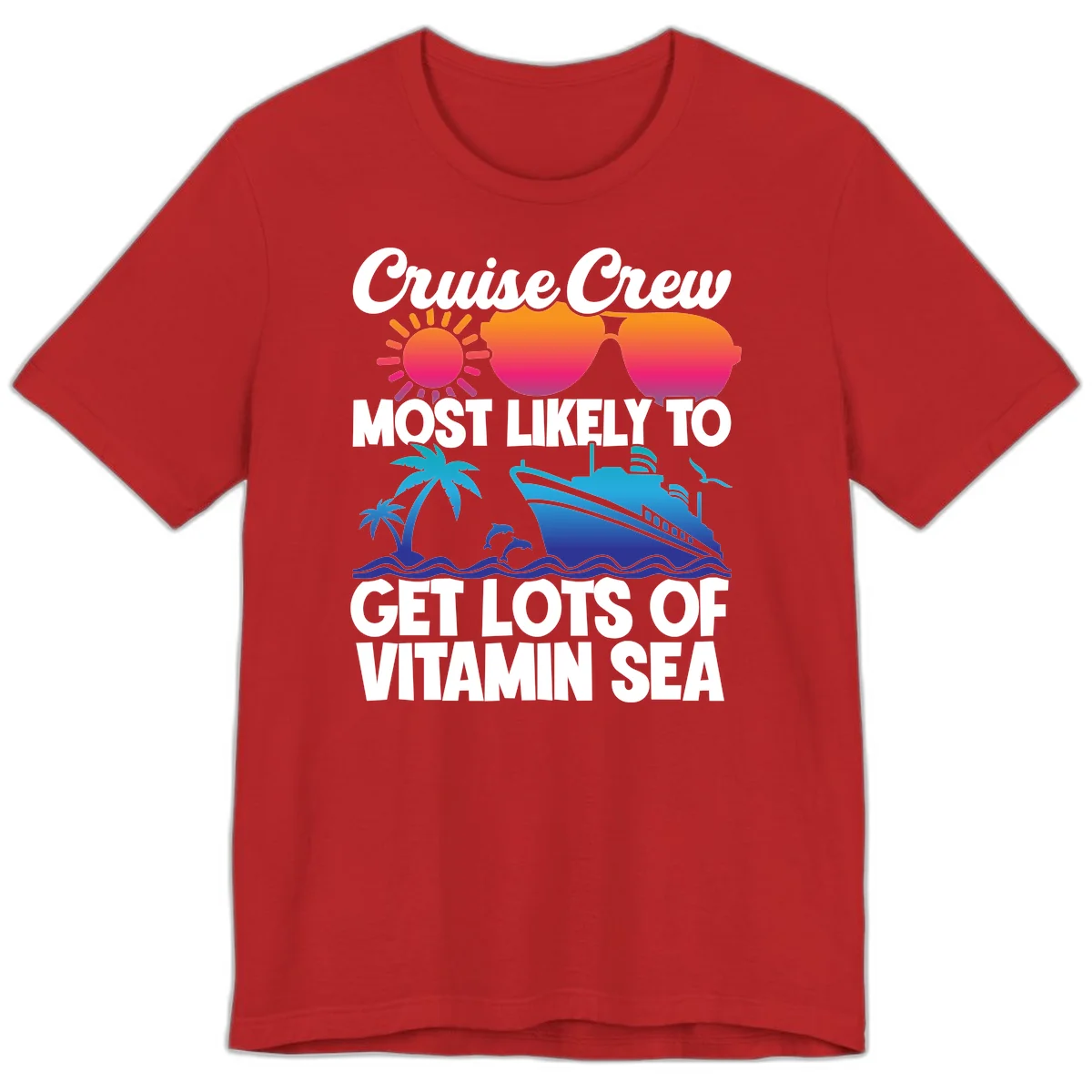 Cruise Crew Vitamin Sea Premium T-Shirt in Red