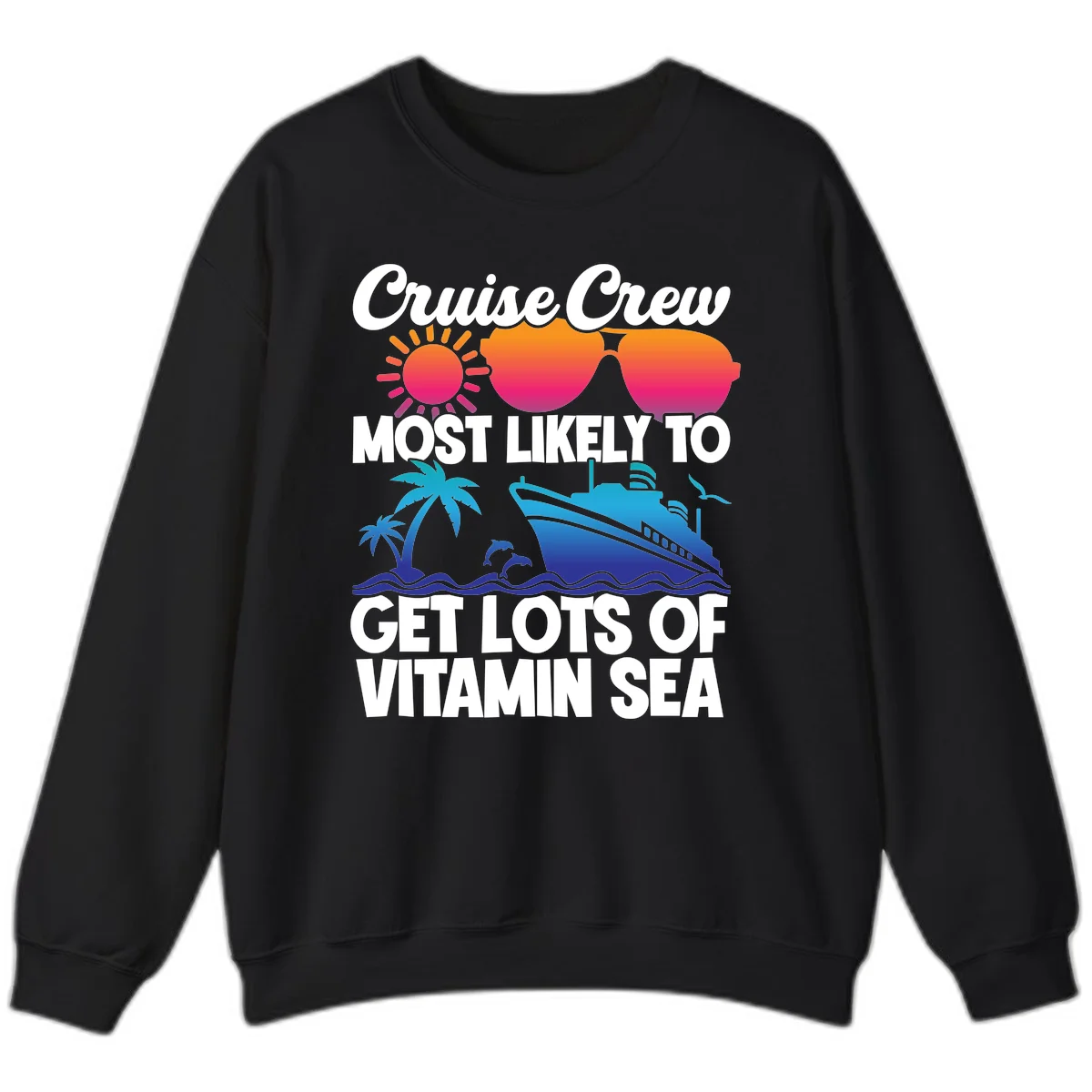 Cruise Crew Vitamin Sea Sweatshirt in Black