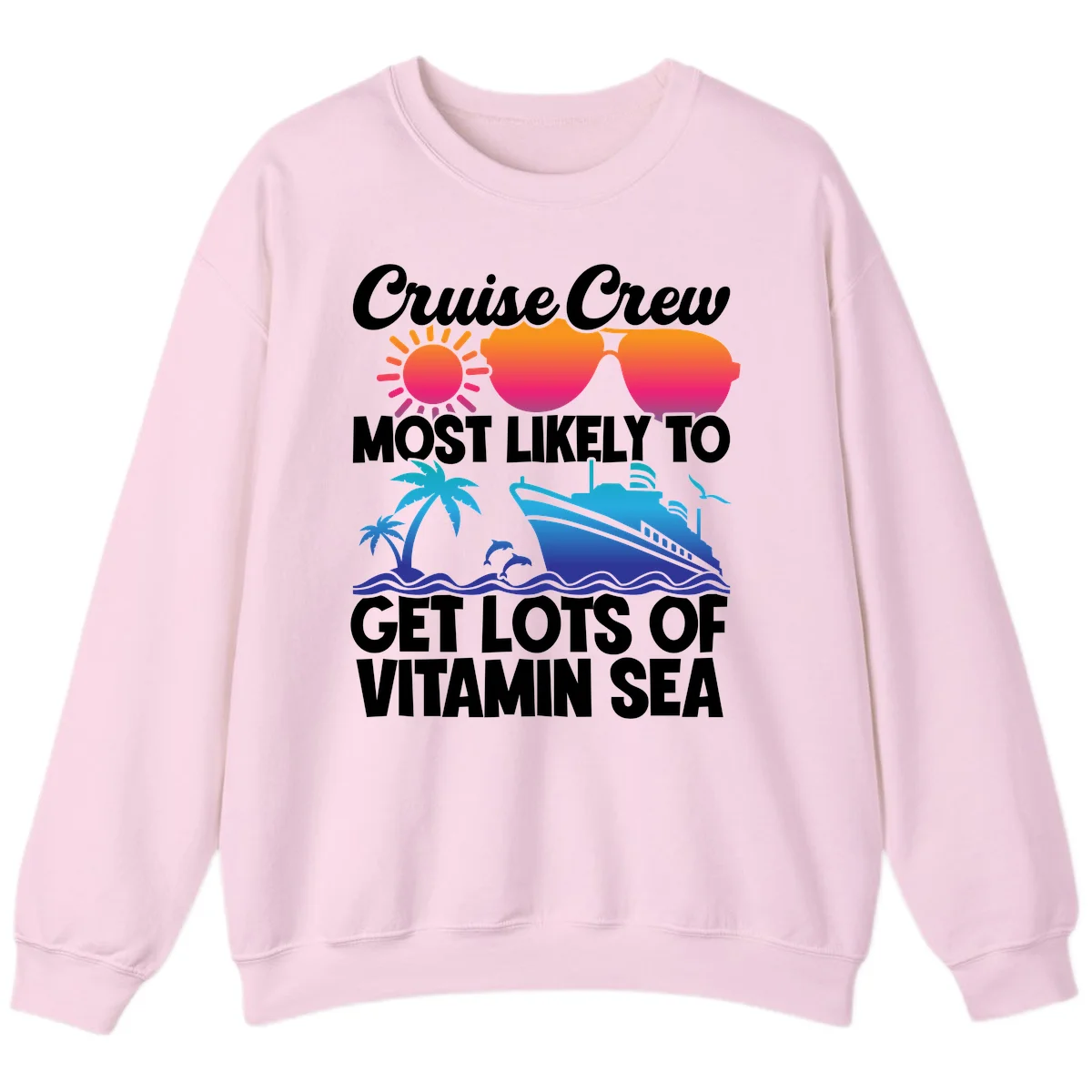 Cruise Crew Vitamin Sea Sweatshirt in Light Pink