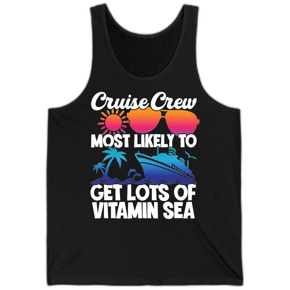 Cruise Crew Vitamin Sea Tank Top in Black