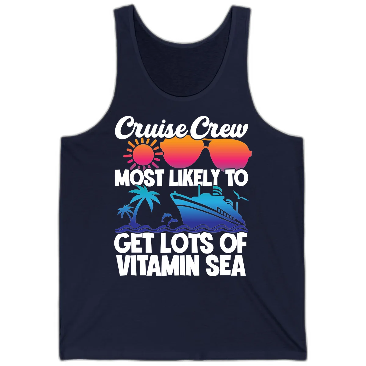 Cruise Crew Vitamin Sea Tank Top in Navy