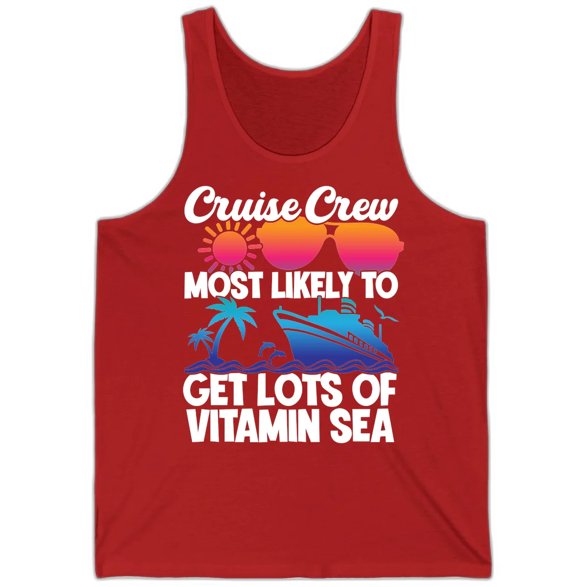 Cruise Crew Vitamin Sea Tank Top in Red