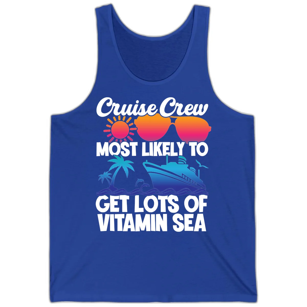 Cruise Crew Vitamin Sea Tank Top in True Royal