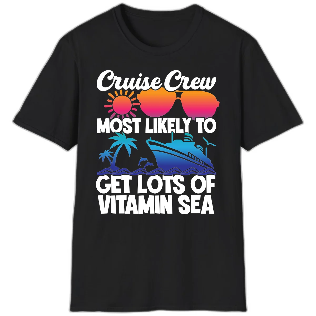 Cruise Crew Vitamin Sea T-Shirt in Black