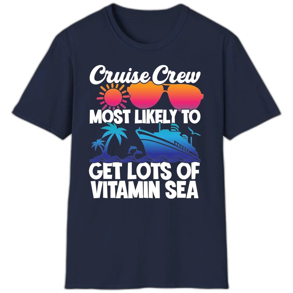 Cruise Crew Vitamin Sea T-Shirt in Navy