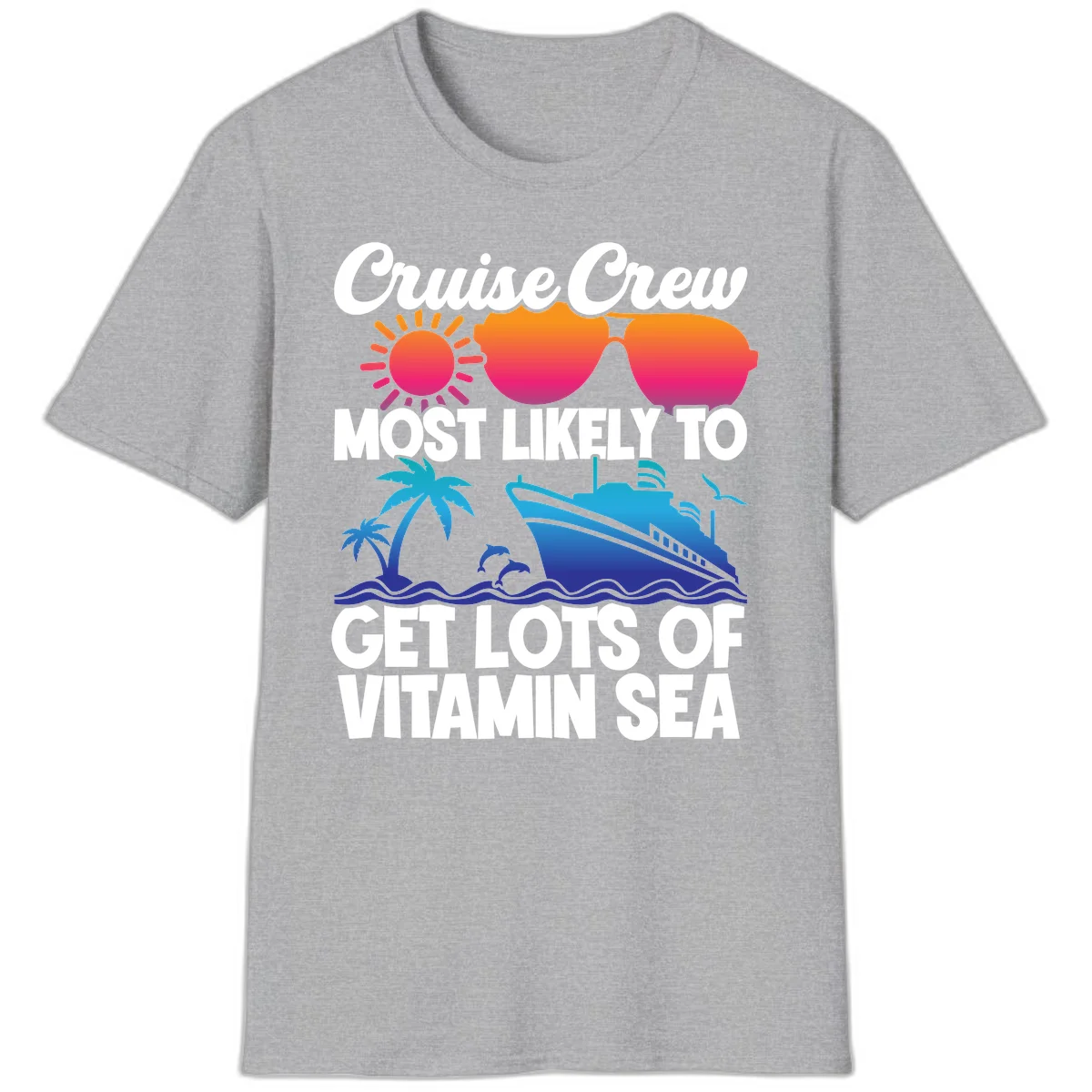 Cruise Crew Vitamin Sea T-Shirt in Sport Grey
