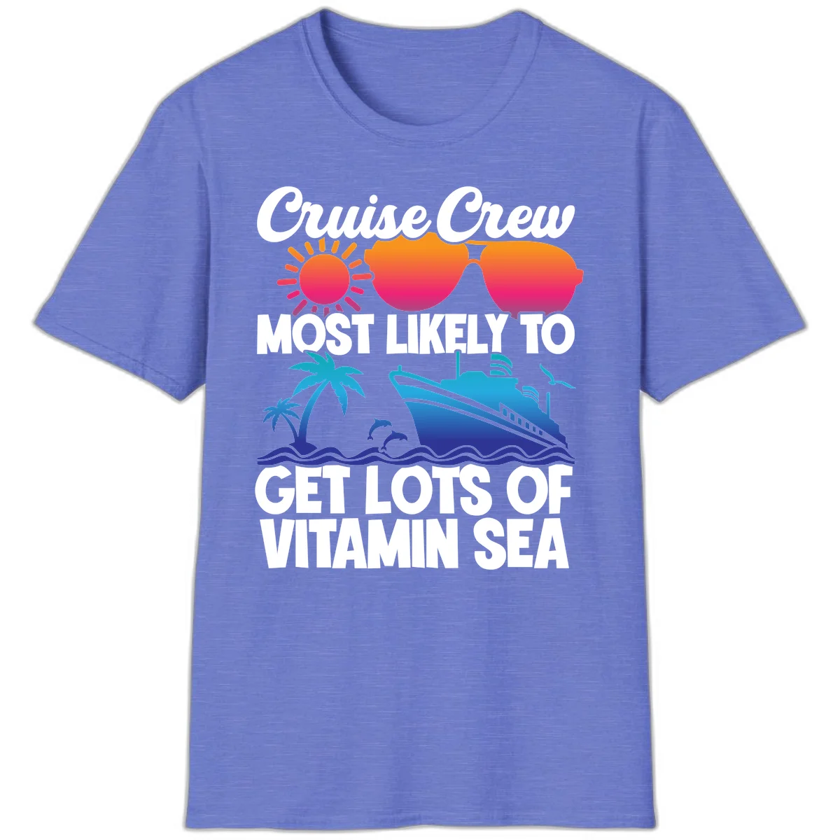 Cruise Crew Vitamin Sea T-Shirt in Heather Royal