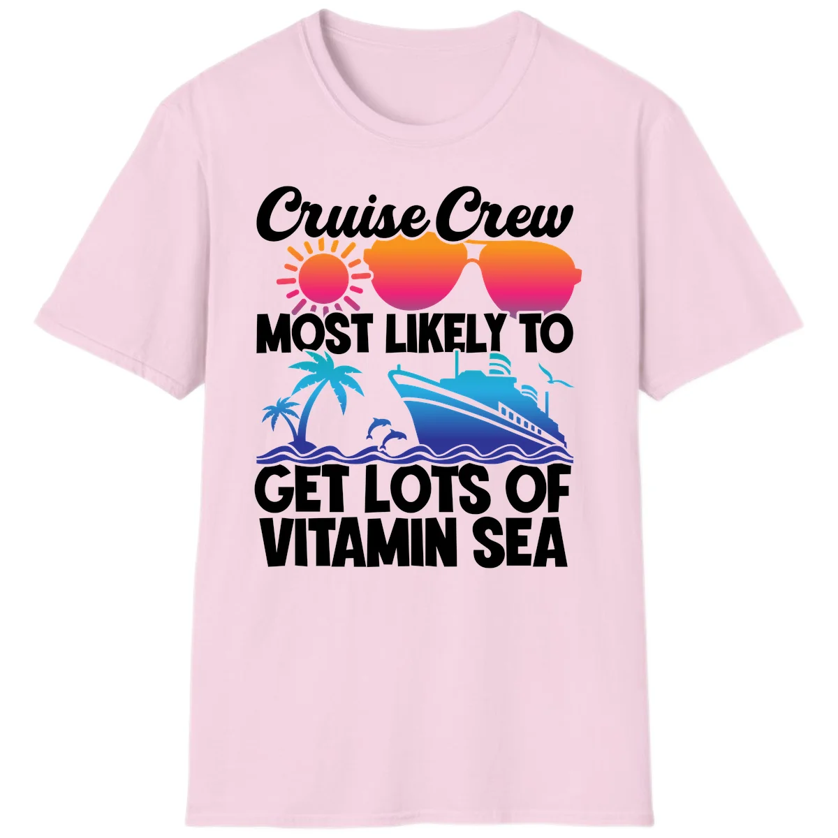 Cruise Crew Vitamin Sea T-Shirt in Light Pink
