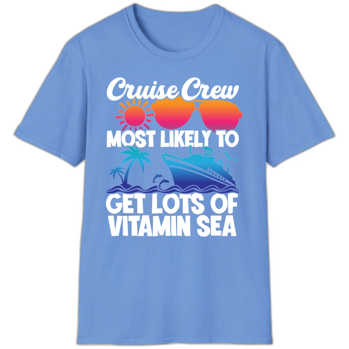 Cruise Crew Vitamin Sea T-Shirt in Carolina Blue