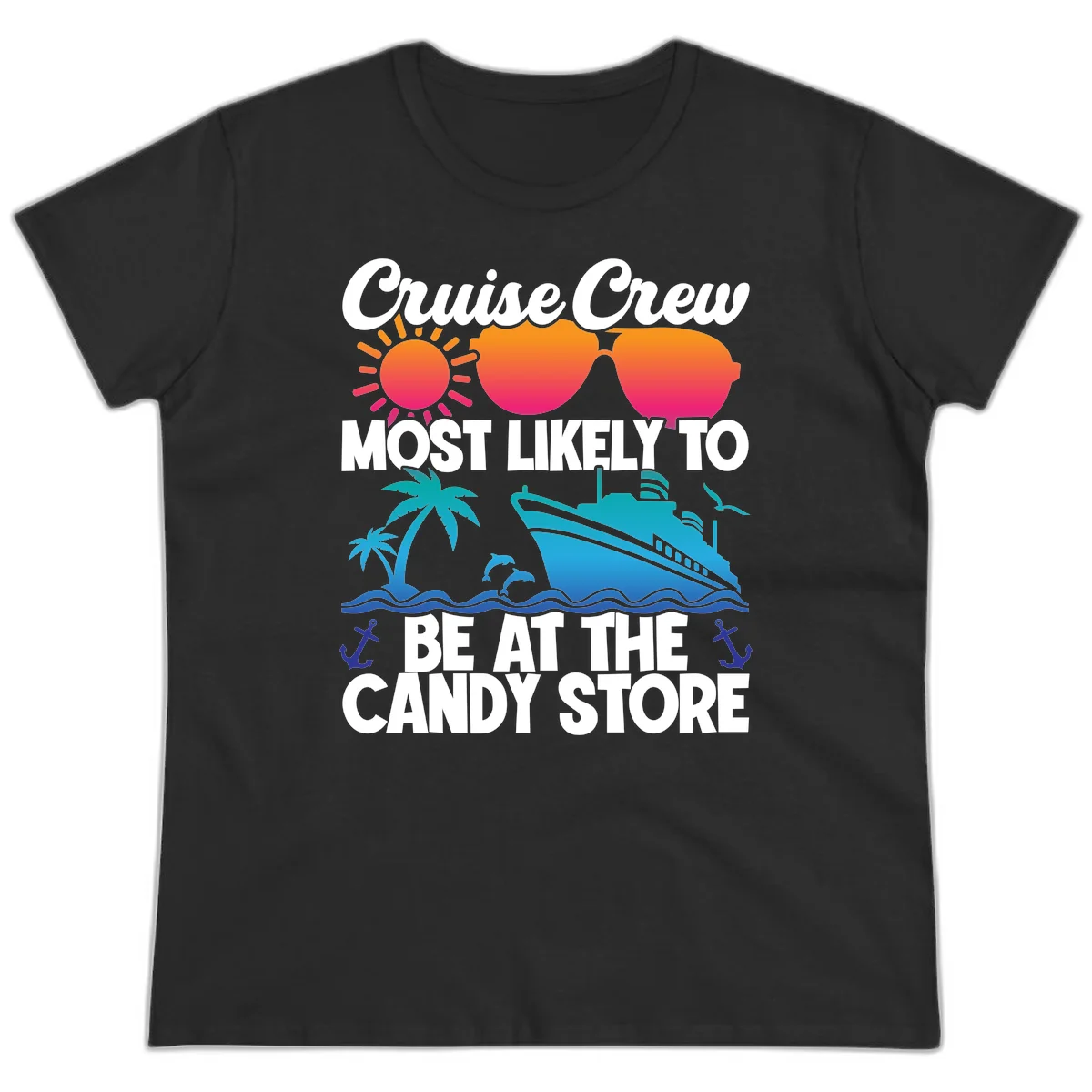Cruise Crew Candy Store Ladies Tee in Black