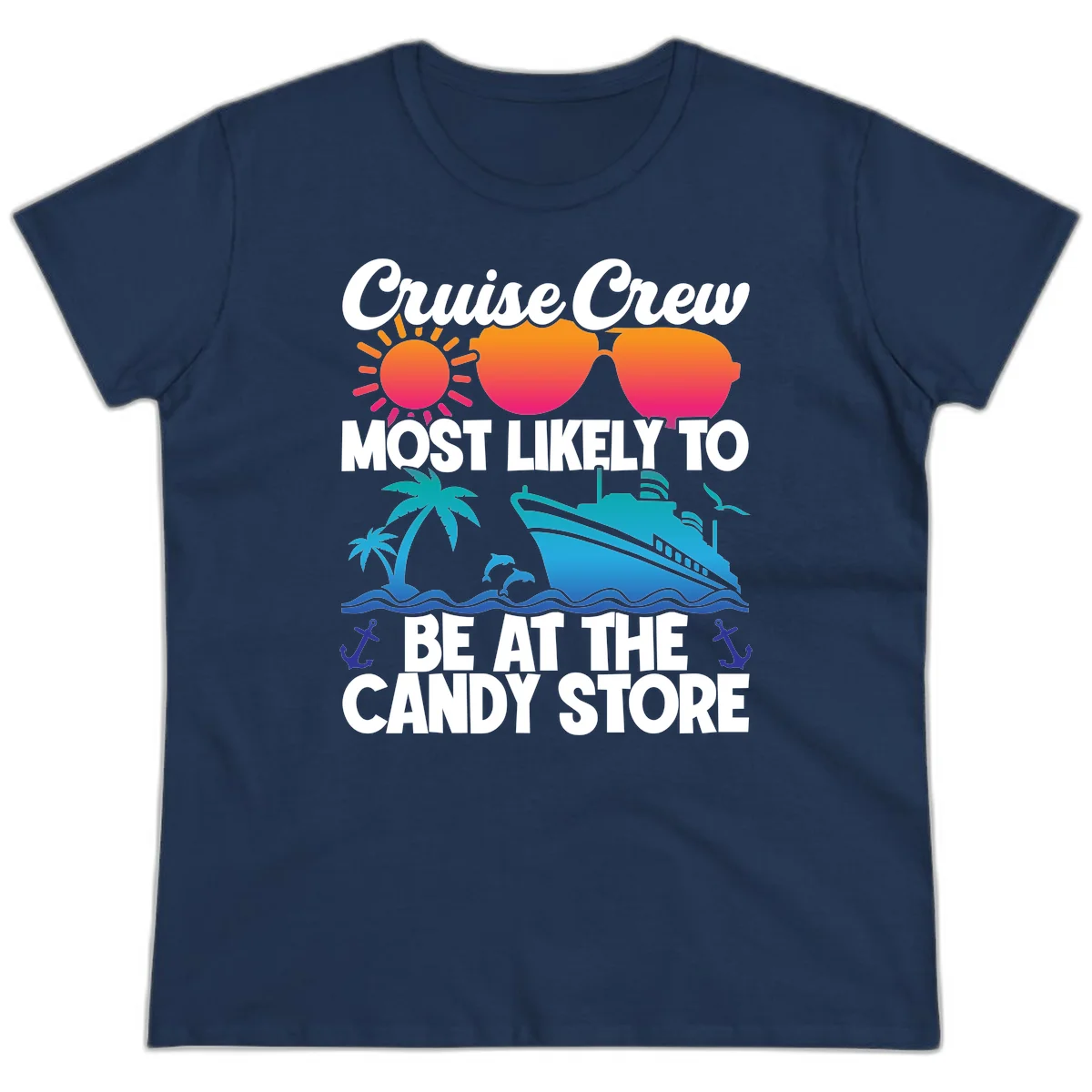 Cruise Crew Candy Store Ladies Tee in Navy