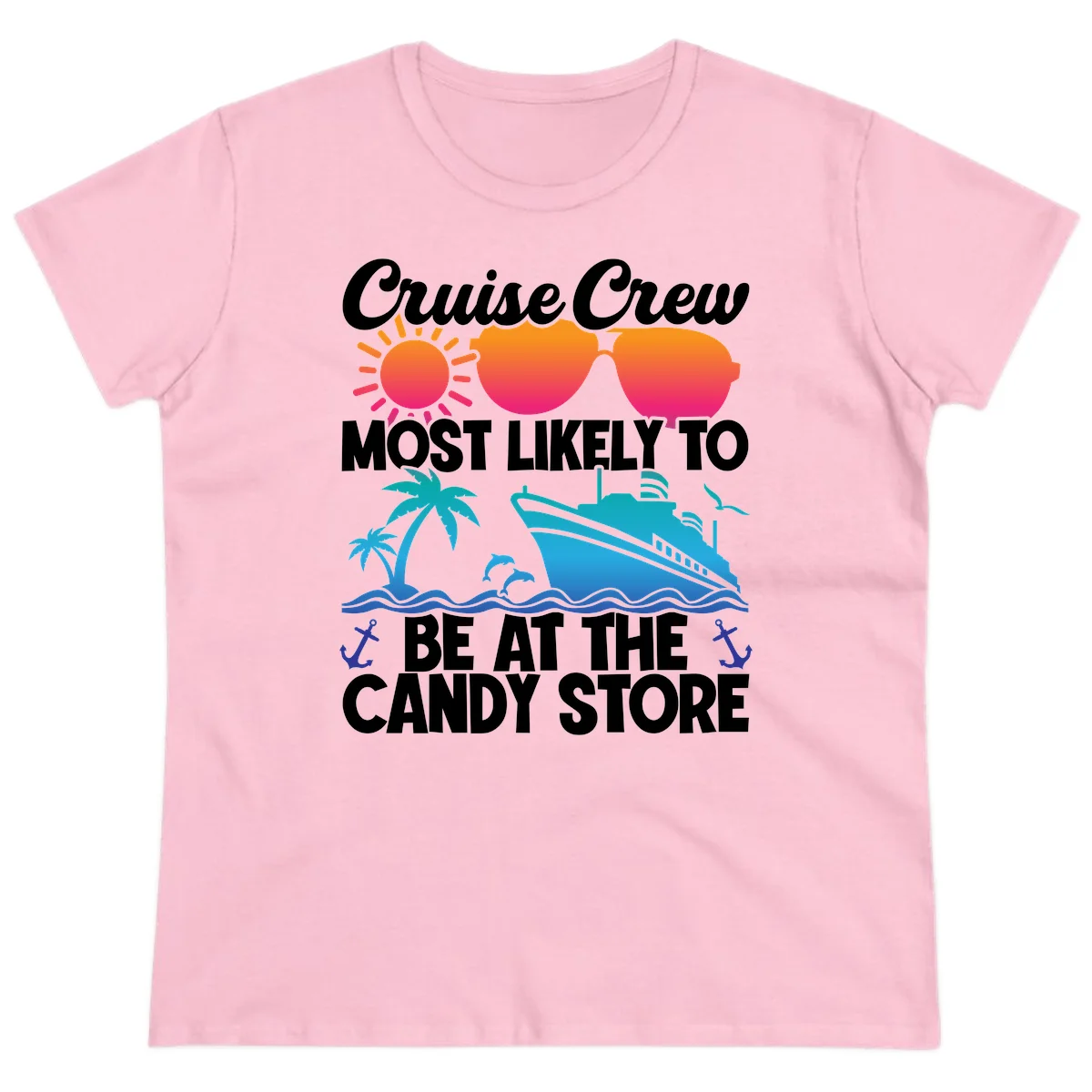 Cruise Crew Candy Store Ladies Tee in Light Pink