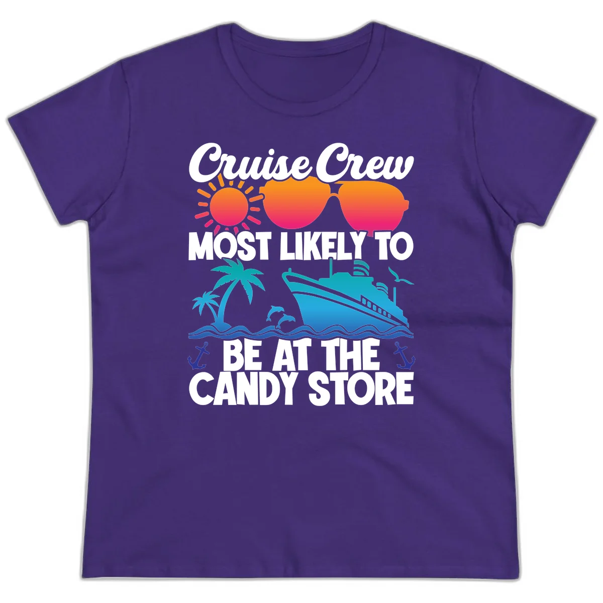 Cruise Crew Candy Store Ladies Tee in Purple