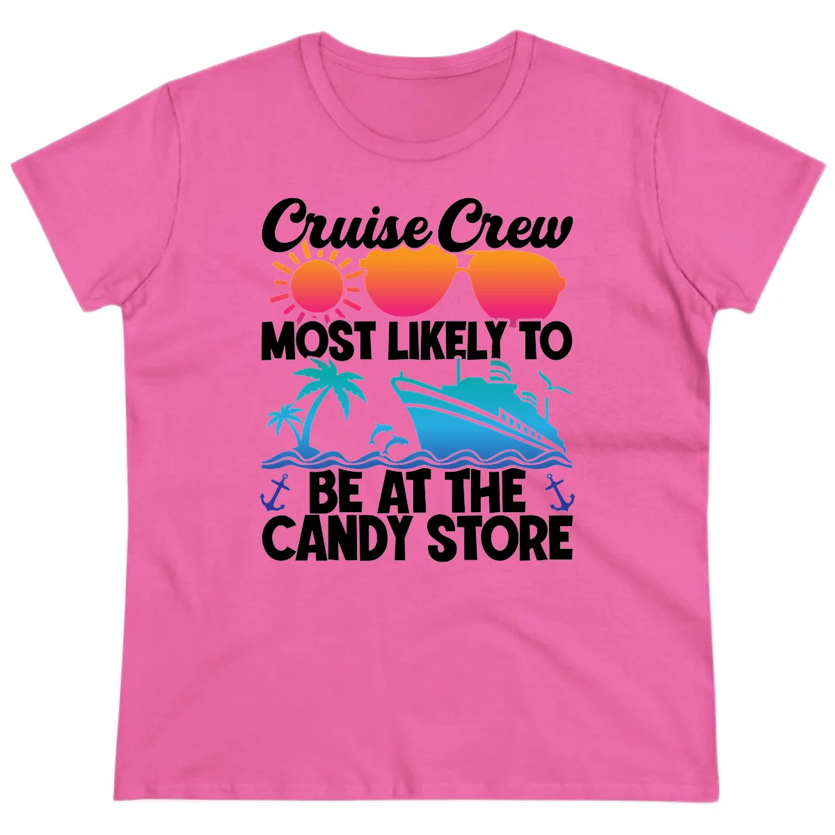 Cruise Crew Candy Store Ladies Tee in Azalea