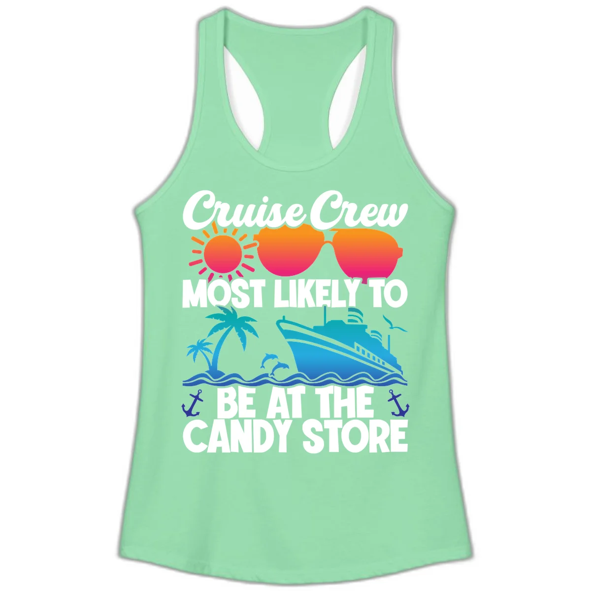 Cruise Crew Candy Store Ladies Tank in Solid Mint