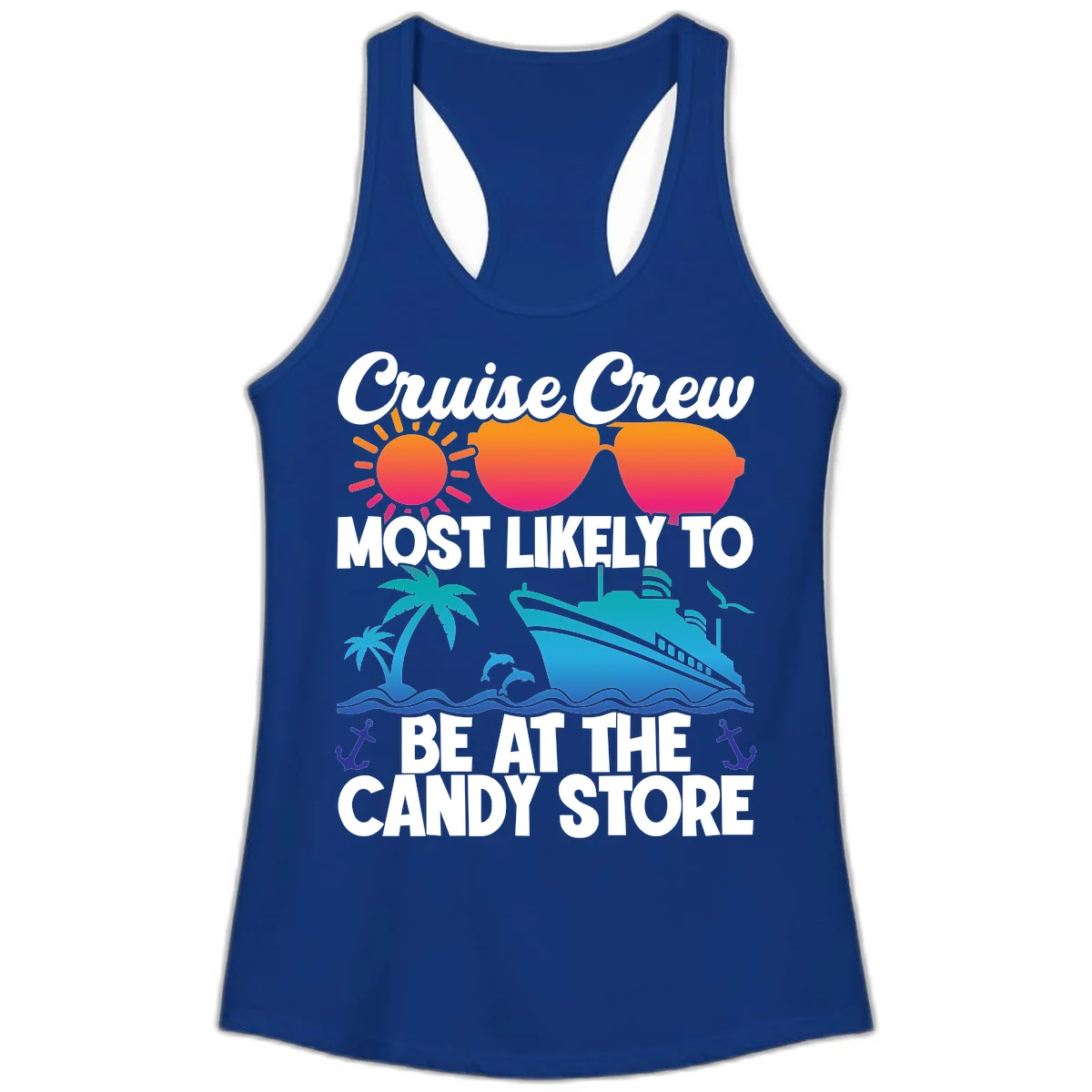 Cruise Crew Candy Store Ladies Tank in Solid Royal
