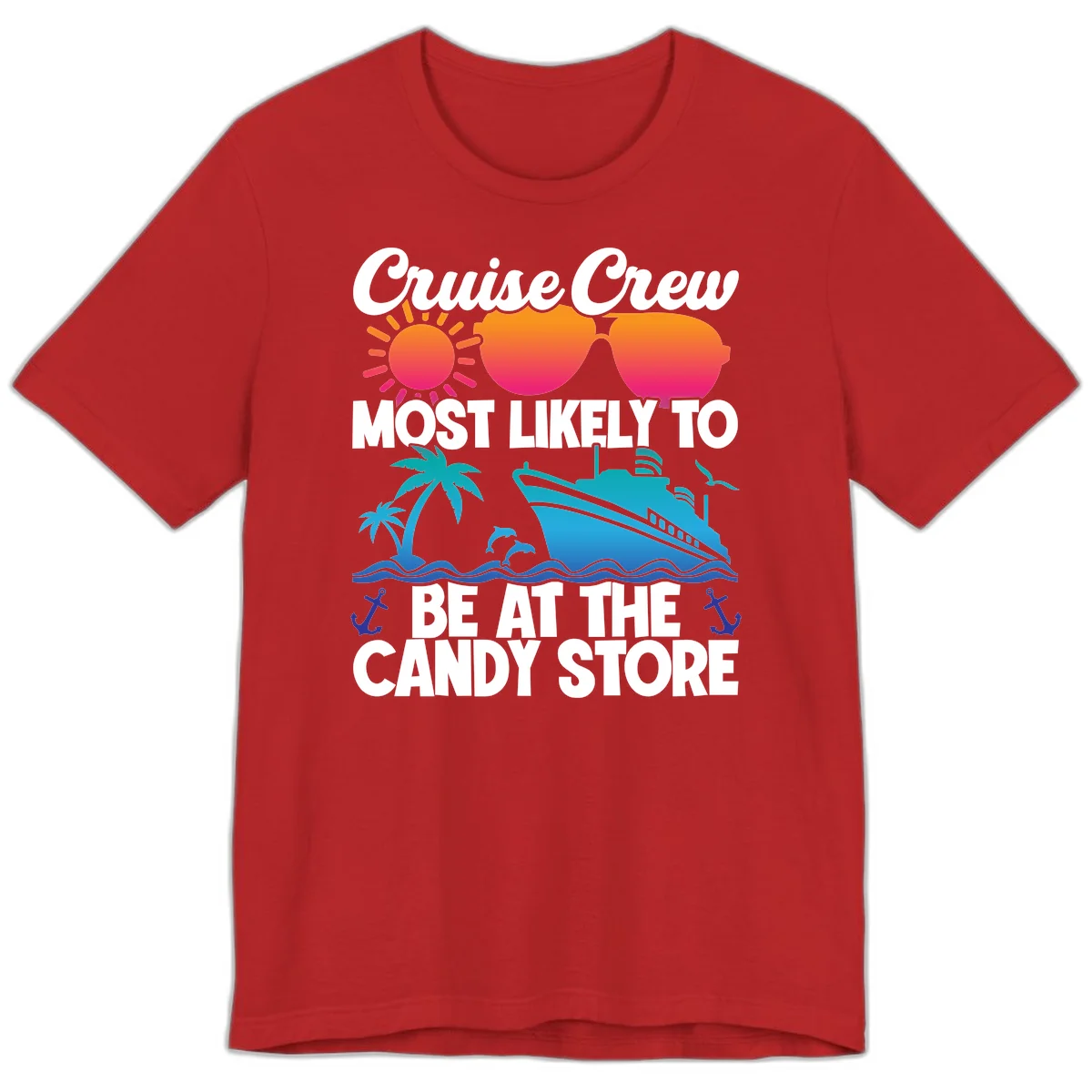 Cruise Crew Candy Store Premium T-Shirt in Red